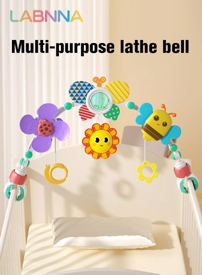 LABNNA Adjustable Arch Bassinet Toys for Infant Toddlers, Stroller Arch, Baby Crib Toys with Fascinating Hanging for Stimulating Baby’s Senses and Developing Motor Skills - Image 3
